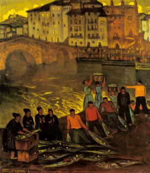 愛德華多 薩馬科因斯 y 薩瓦拉 Fisherfolk in a Harbour Town 愛德華多 薩馬科因斯 y 薩瓦拉 Fisherfolk in a Harbour Town
